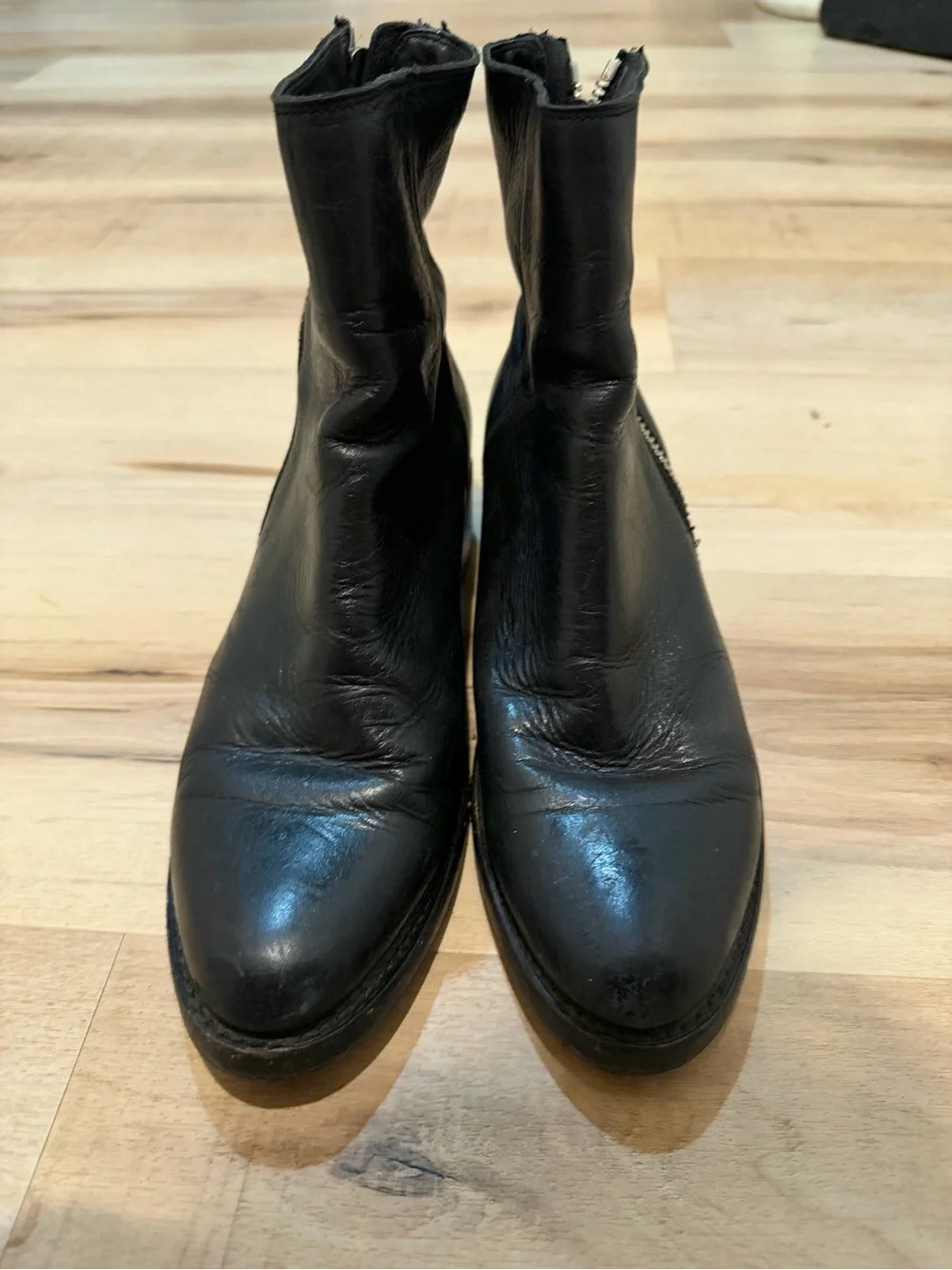 Frye black Demi zip bootie in black